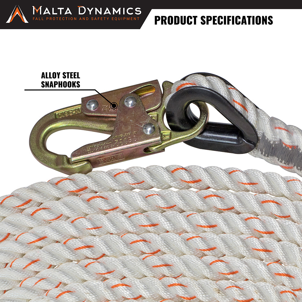 Malta Dynamics Vertical Lifeline Assembly w/50 Foot Rope from GME Supply