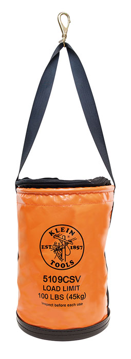 Klein Tools 100 lb Vinyl Top-Closing Bucket with Swivel Snap from GME Supply