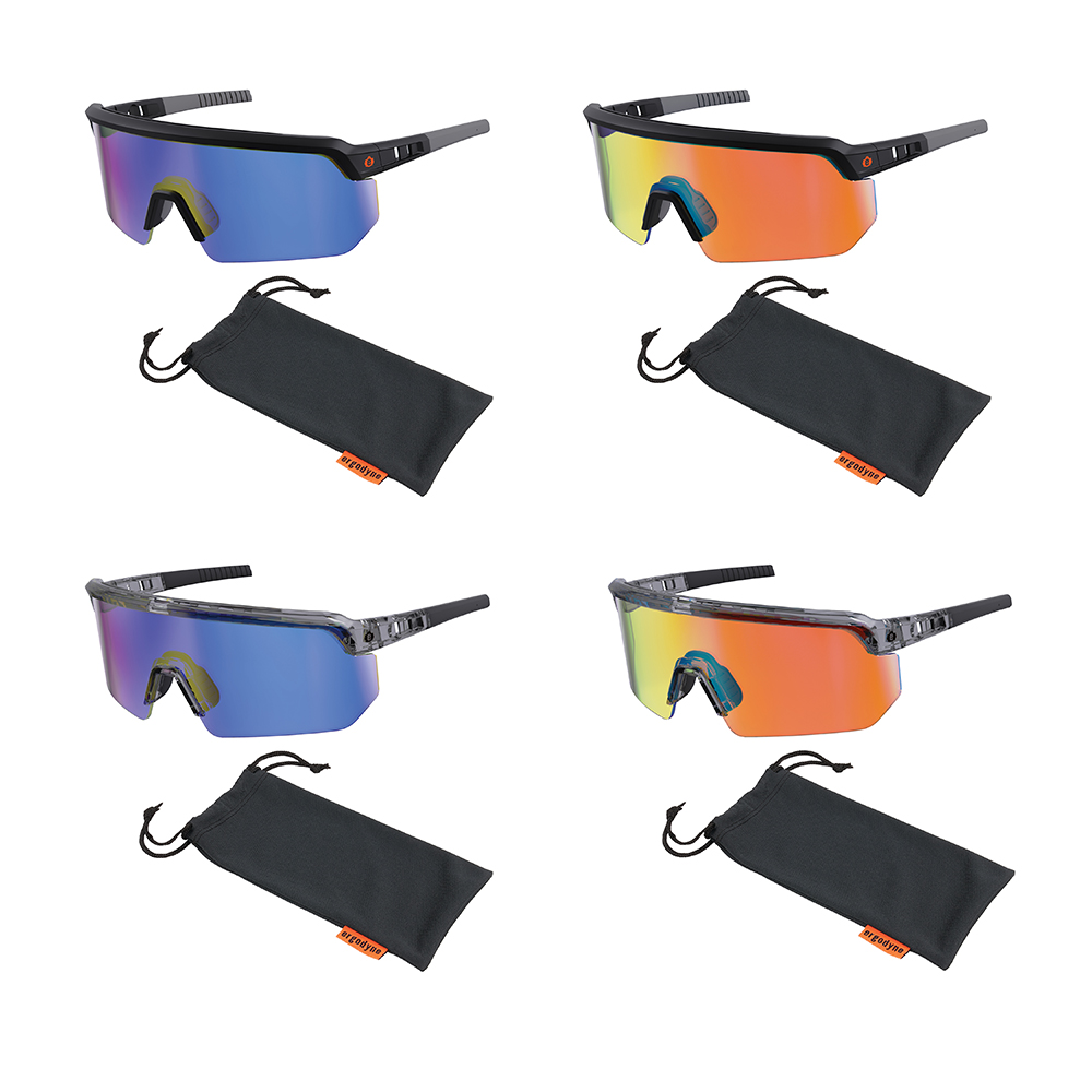 Ergodyne Skullerz AEGIR Sun Safety Glasses with Mirror Lenses from GME Supply