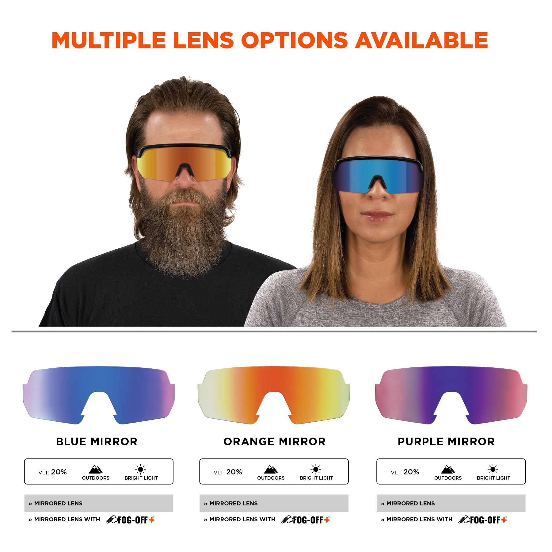 Ergodyne Skullerz AEGIR Sun Safety Glasses with Mirror Lenses from GME Supply