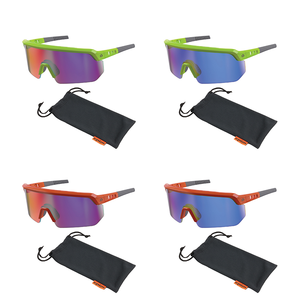 Ergodyne Skullerz AEGIR Sun Safety Glasses with Mirror Lenses from GME Supply
