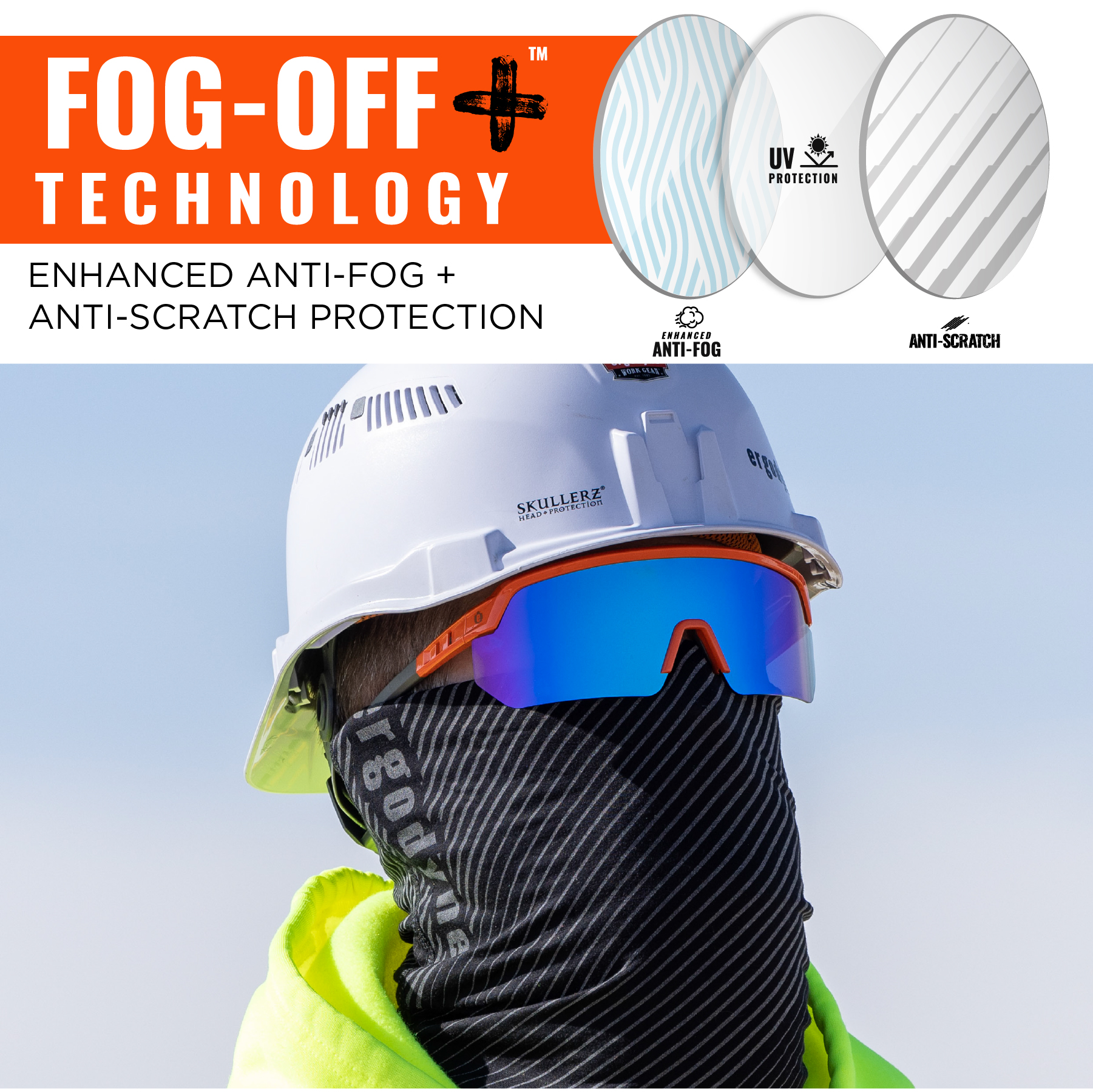 Ergodyne AEGIR-AFASPM Anti-Scratch & Enhanced Anti-Fog Safety Glasses with Mirrored Polarized Lenses from GME Supply