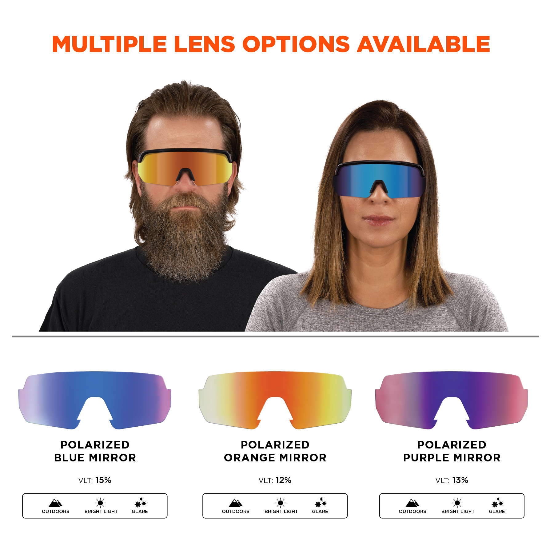 Ergodyne AEGIR-AFASPM Anti-Scratch & Enhanced Anti-Fog Safety Glasses with Mirrored Polarized Lenses from GME Supply