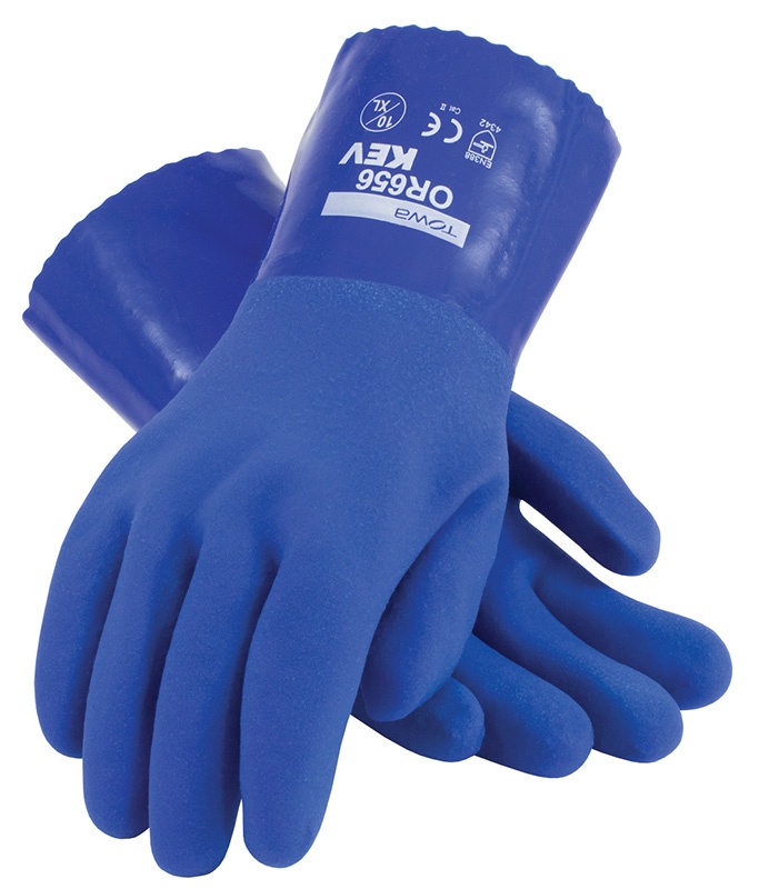 XtraTuff Oil Resistant PVC Gloves include a Liner and rough grip.  from GME Supply