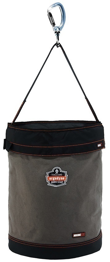 Ergodyne 5945 150 lb Arsenal XL Leather Bottom Canvas Bucket with Swiveling Carabiner  from GME Supply