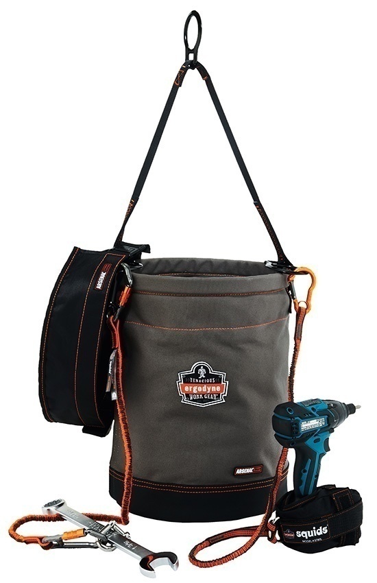 Ergodyne 5960 150lb Arsenal Leather Bottom Canvas Bucket with D-Rings from GME Supply