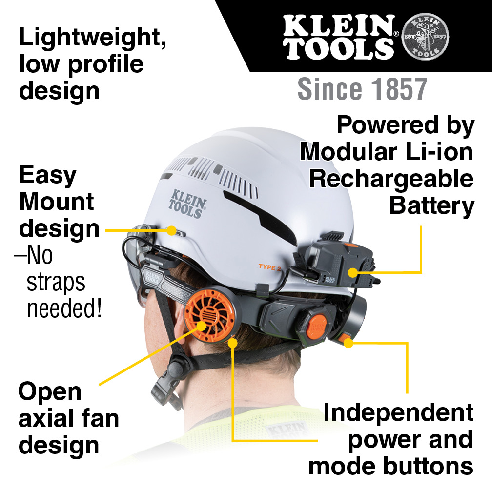 Klein Tools Lightweight Cooling Fan for Hard Hats from GME Supply