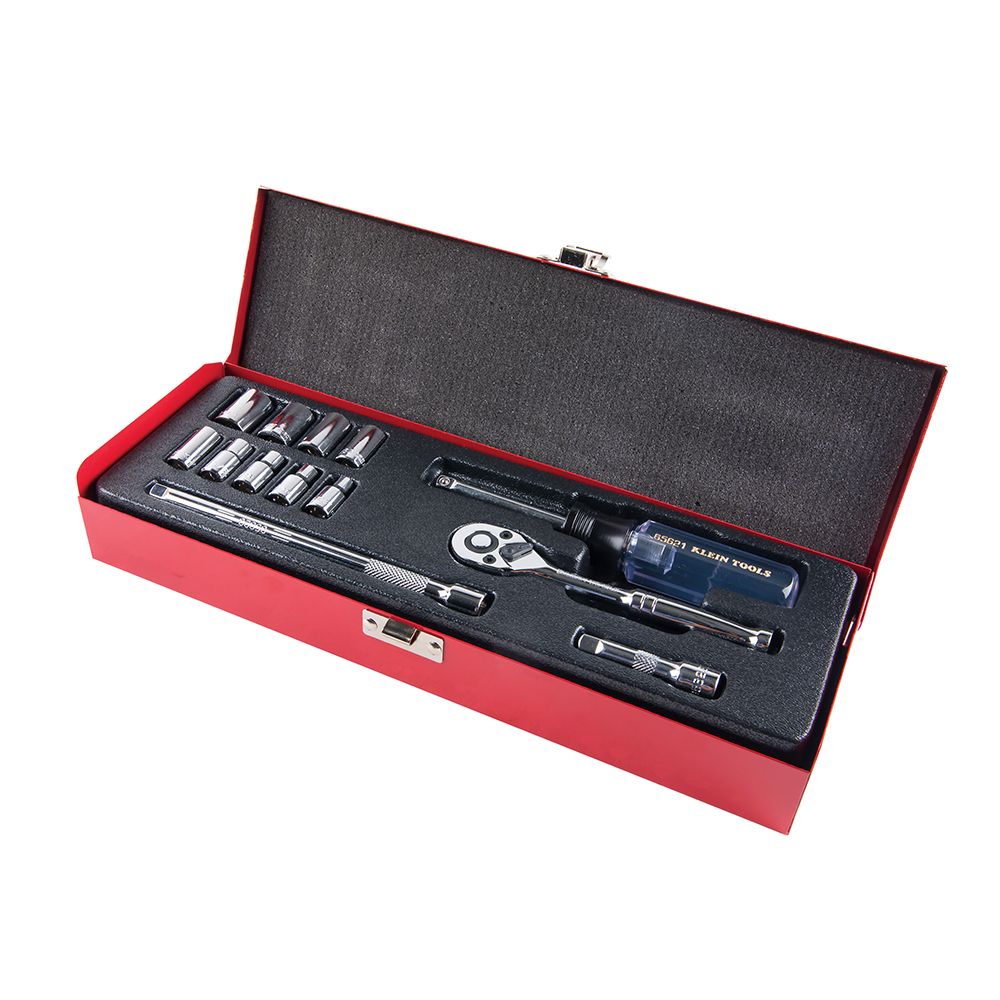 Klein Tools 65500 13 Piece 1/4 Inch Drive Socket Wrench Set from GME Supply