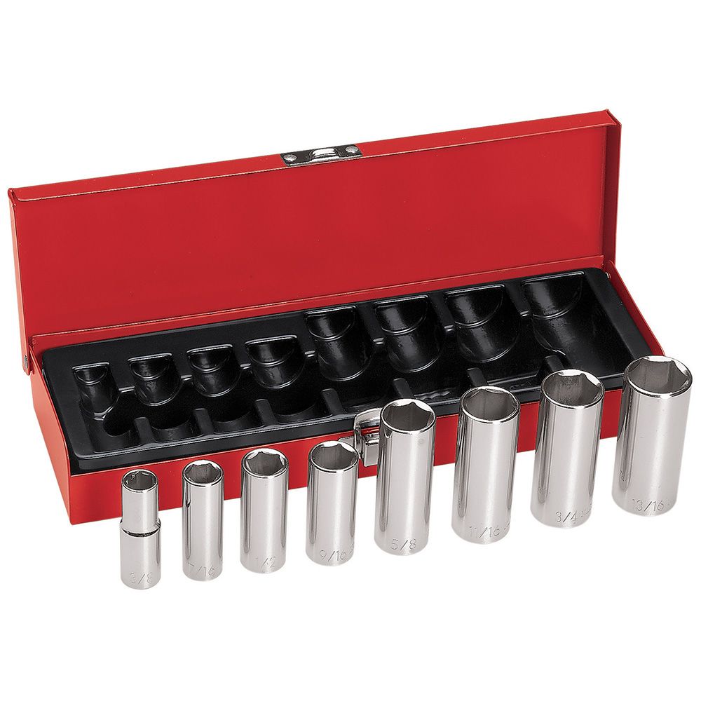 Klein Tools 3/8 Inch Drive 8 Piece Deep Socket Wrench Set from GME Supply