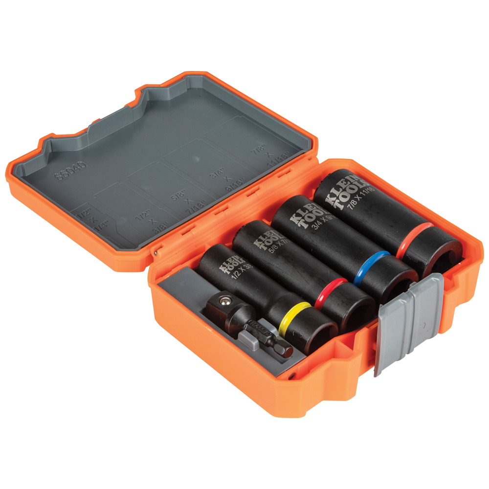Klein Tools 2-in-1 12-Point Impact Socket Set (5 Pieces) from GME Supply