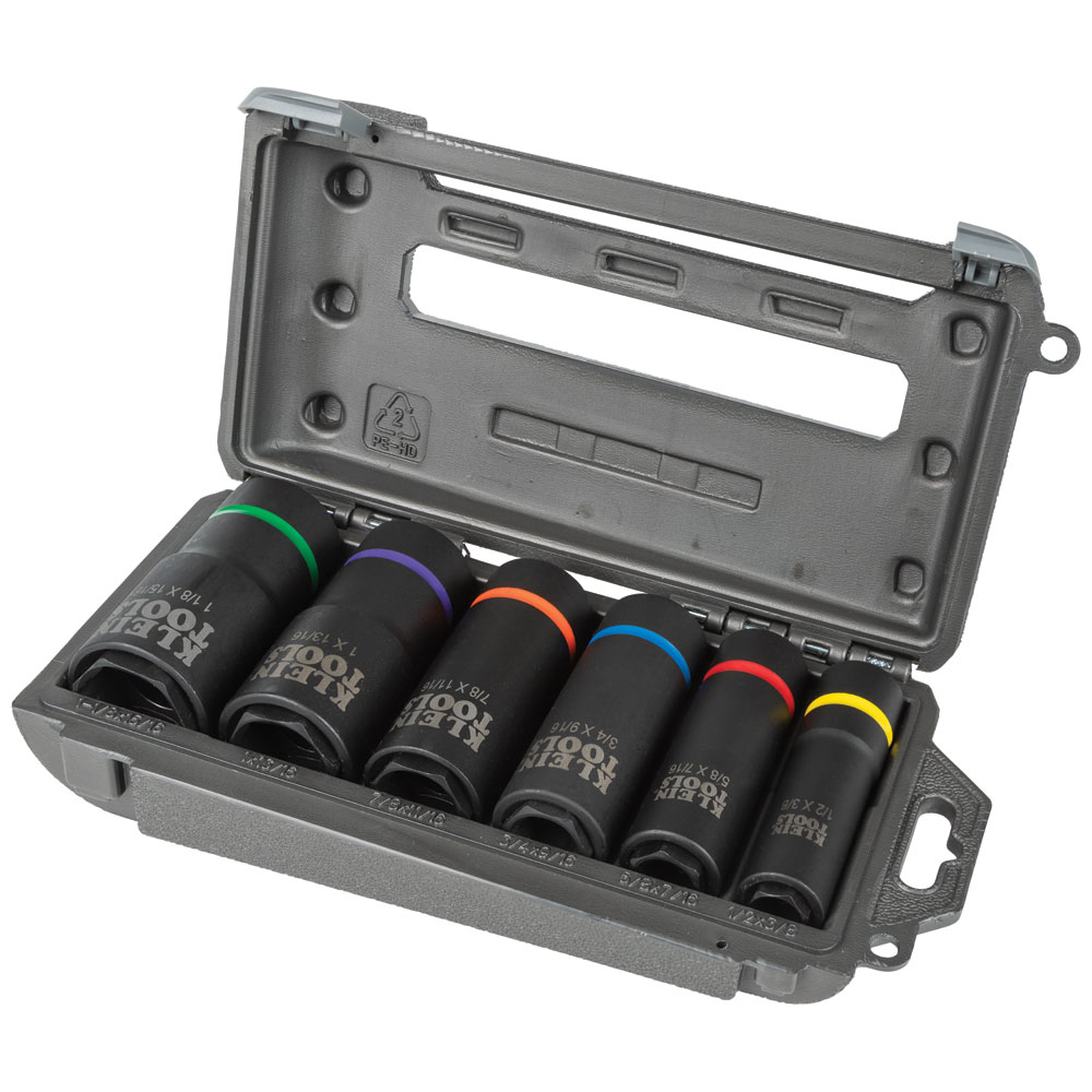 Klein Tools 2-in-1 6-Point Impact Socket Set (6 Pieces) from GME Supply