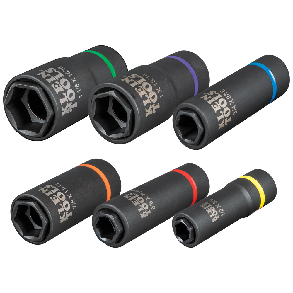 Klein Tools 2-in-1 6-Point Impact Socket Set (6 Pieces) from GME Supply