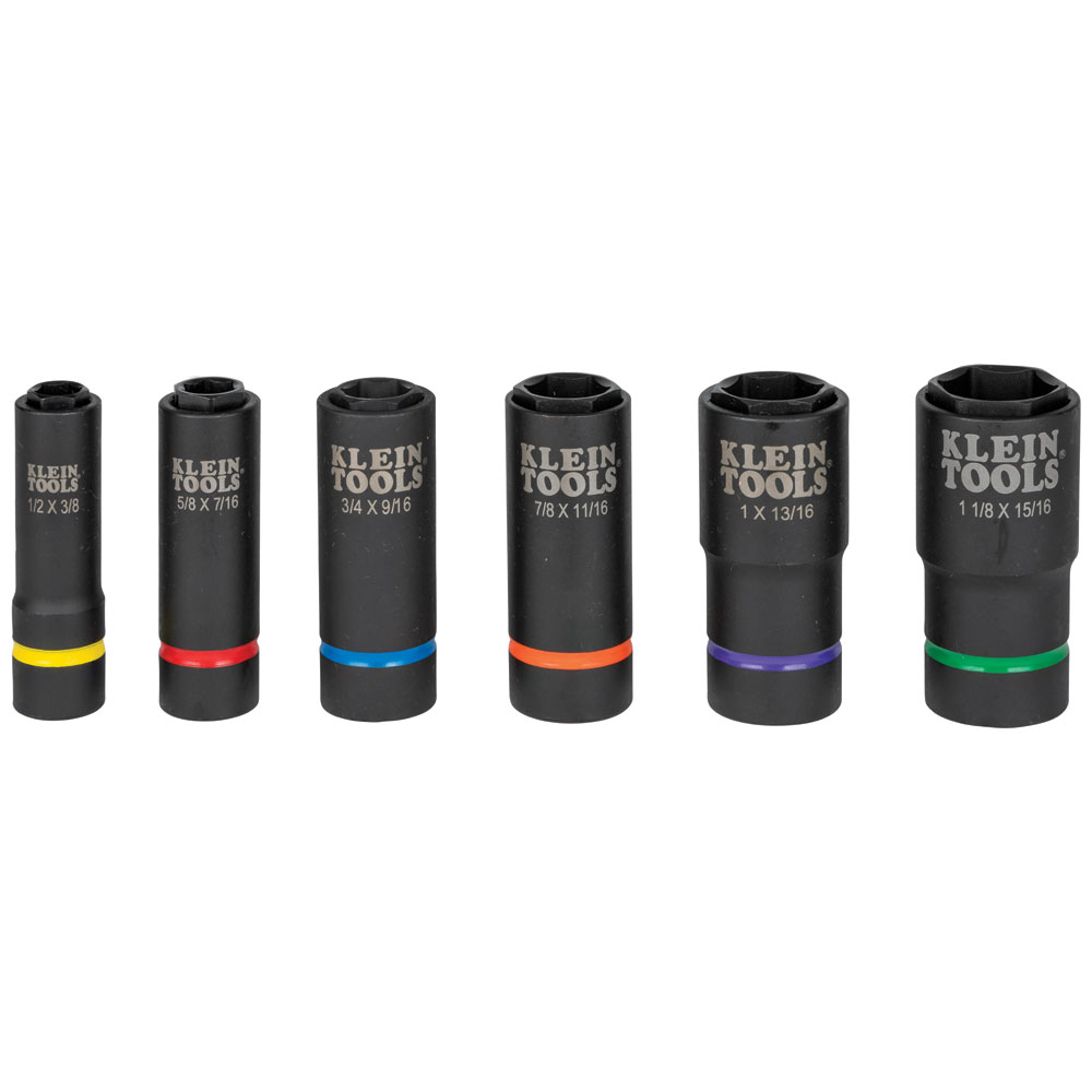 Klein Tools 2-in-1 6-Point Impact Socket Set (6 Pieces) from GME Supply