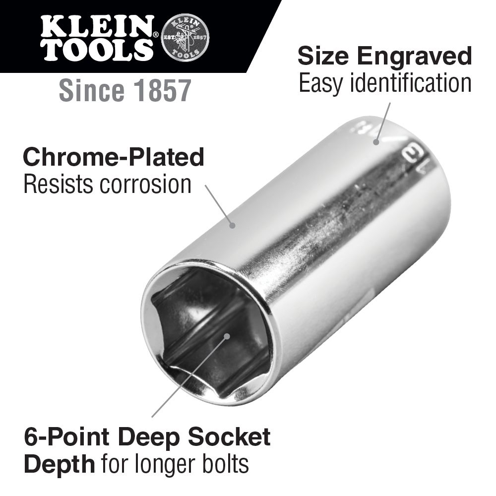 Klein Tools 3/8 Inch Drive Socket Wrench 20 Piece Set from GME Supply