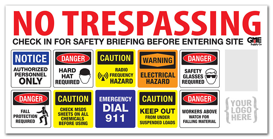 Job Site Safety Banner with 1 Pocket with Custom Logo from Columbia Safety