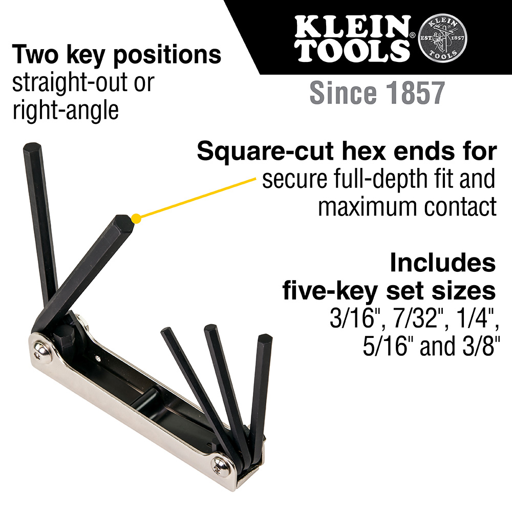 Klein Tools 5 Inch Folding Hex-Key Set from GME Supply