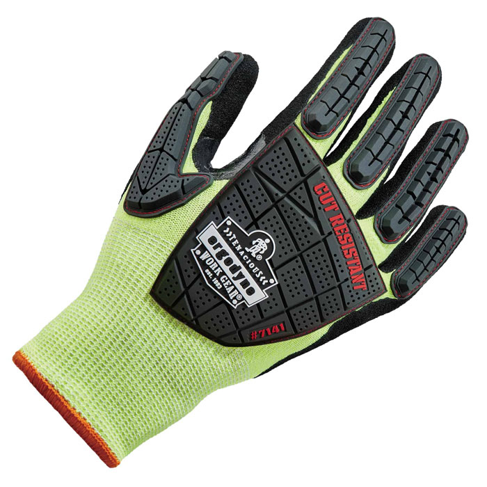 Ergodyne Proflex Hi-Vis DIR Nitrile-Coated Level 4 Cut-Resistant Gloves from GME Supply