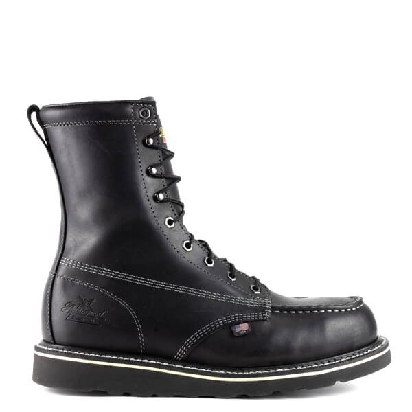 Thorogood American Heritage Midnight Series 8 Inch Black Moc Safety Toe Boots from GME Supply