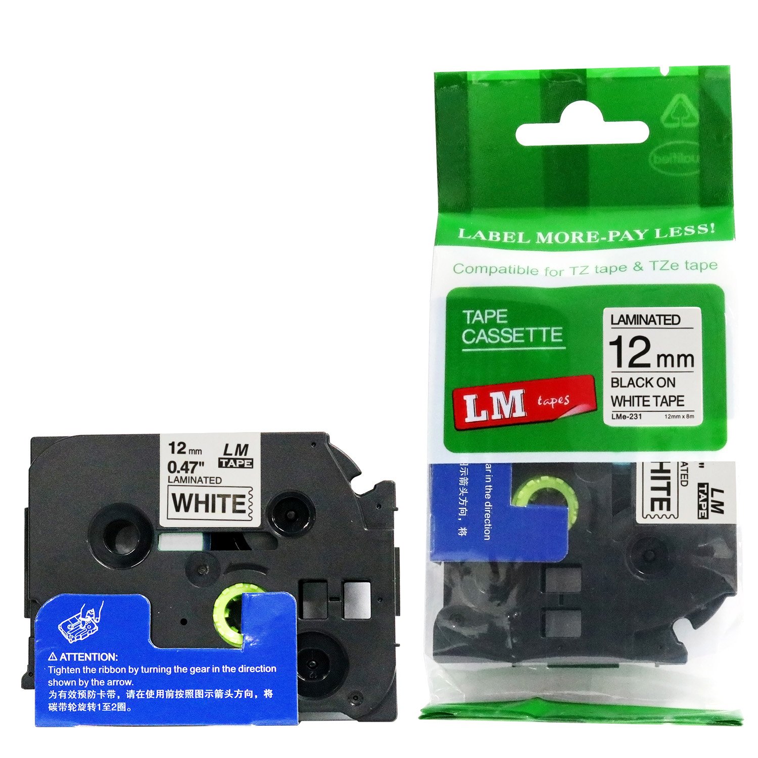 LM Tape Compatible Black On White Extra Strength Tape from GME Supply
