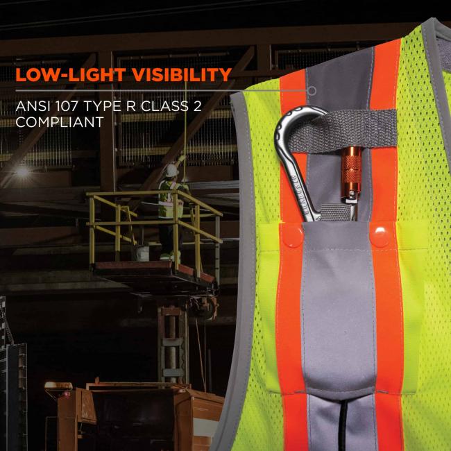 Ergodyne GloWear 8231TV Hi-Viz Tool Tethering Safety Vest from GME Supply