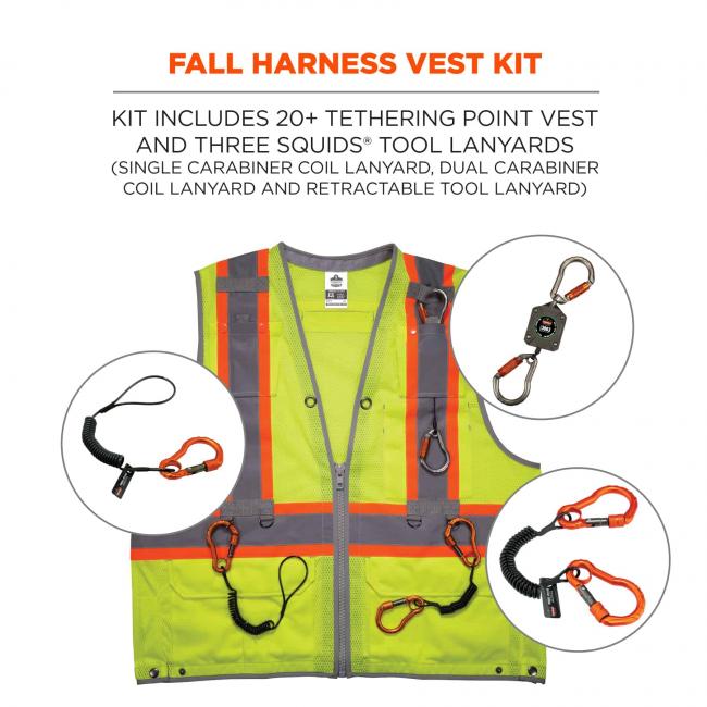 Ergodyne GloWear 8231TVK Hi-Viz Tool Tethering Safety Vest Kit from GME Supply