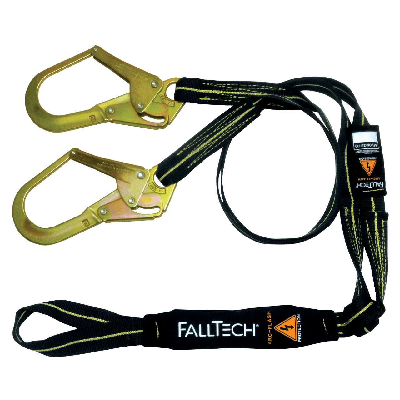 FallTech 6' Arc Flash Energy Absorbing Lanyard, Double-leg with Choke-loop with Steel Rebar Hooks from GME Supply
