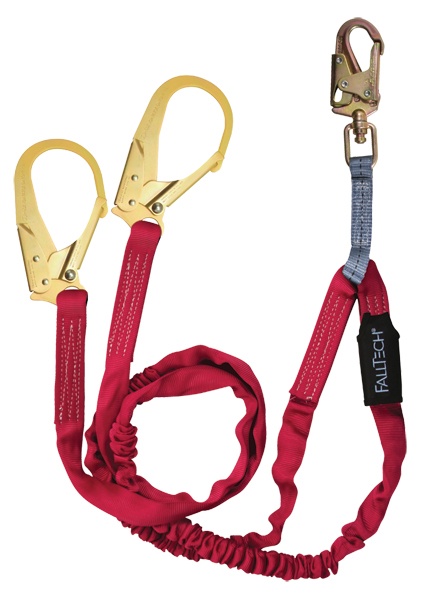 FallTech 12 Foot Ironman Twin Leg Lanyard with Steel Rebar Hooks from GME Supply