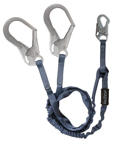 FallTech Internal Shock Absorbing Twin Leg Lanyard with Steel Rebar Hooks from GME Supply