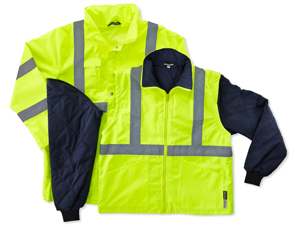 Ergodyne 8385 Lime Class III 4-in-1 Jacket from GME Supply