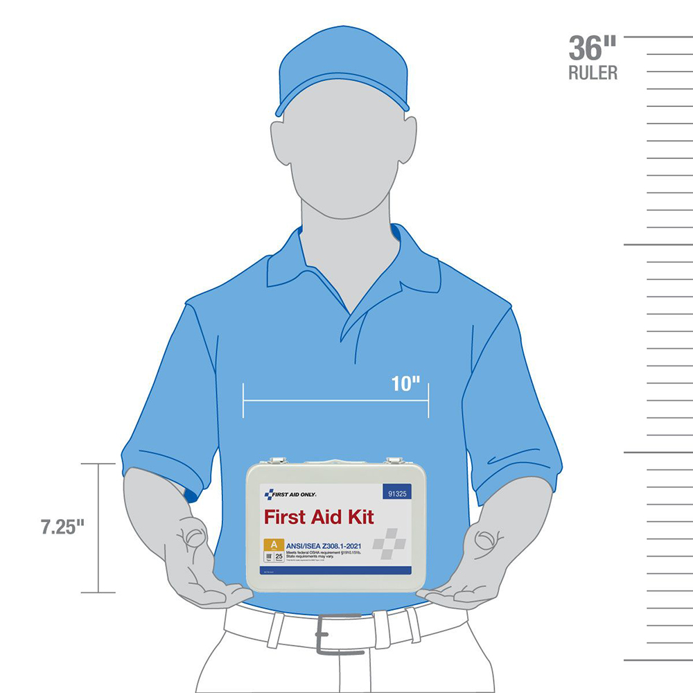 First Aid Only ANSI A 25 Person Metal ANSI 2021 Compliant First Aid Kit from GME Supply