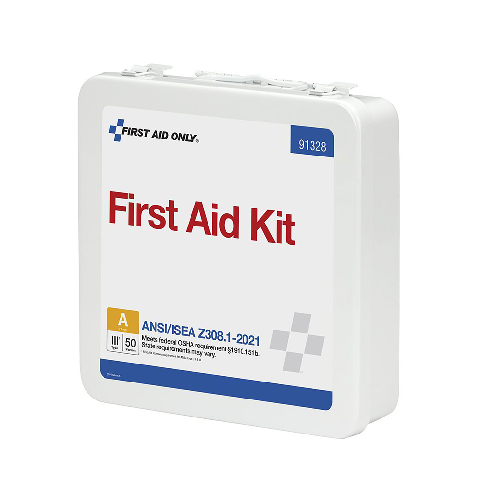 First Aid Only ANSI A 50 Person Metal ANSI 2021 Compliant First Aid Kit from GME Supply