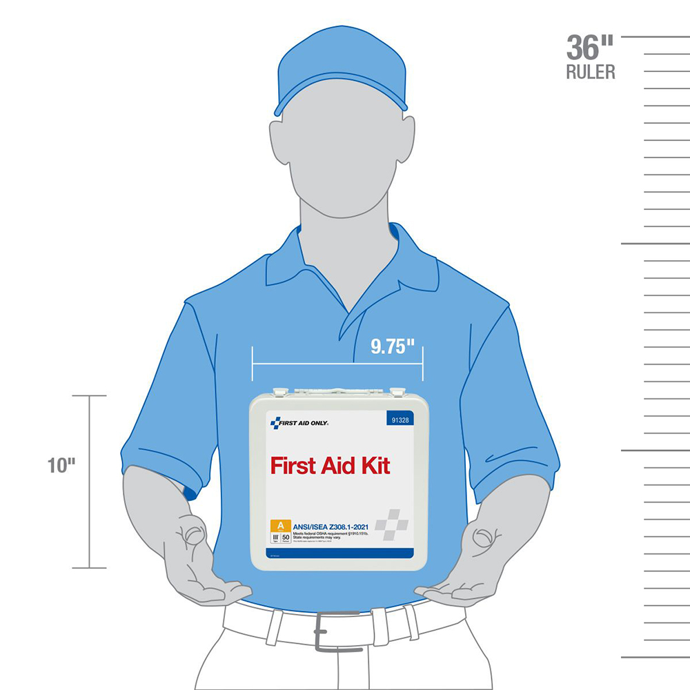 First Aid Only ANSI A 50 Person Metal ANSI 2021 Compliant First Aid Kit from GME Supply