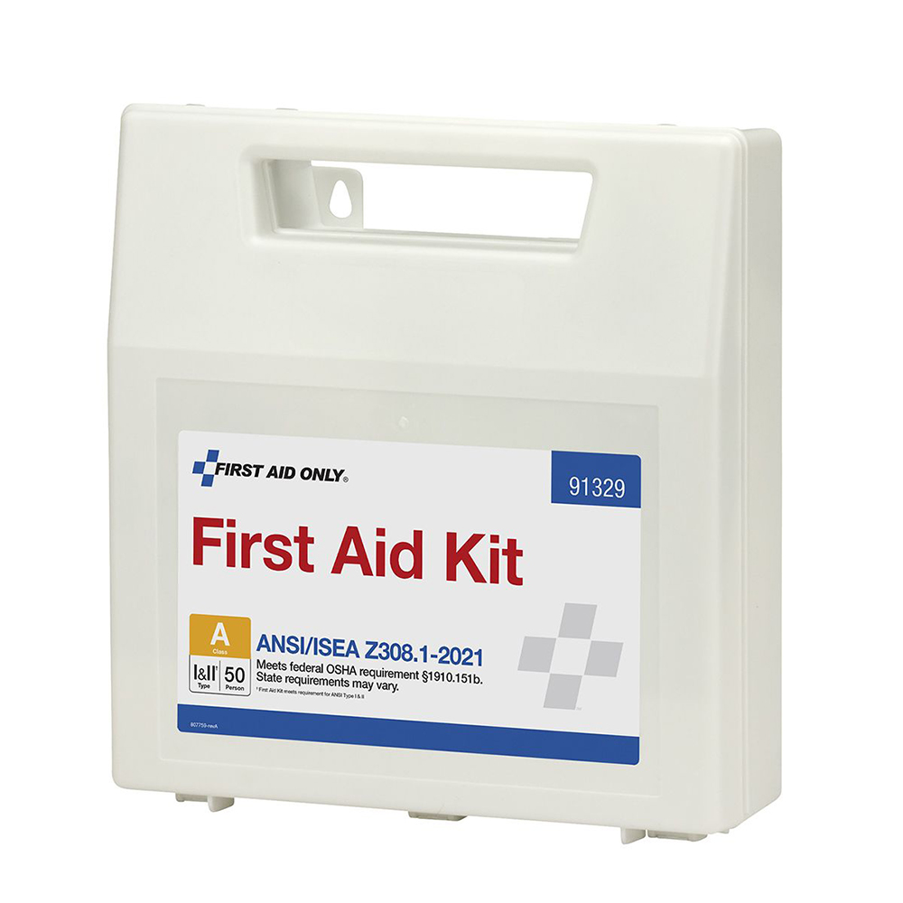 First Aid Only ANSI A 50 Person Plastic ANSI 2021 Compliant First Aid Kit With Dividers from GME Supply