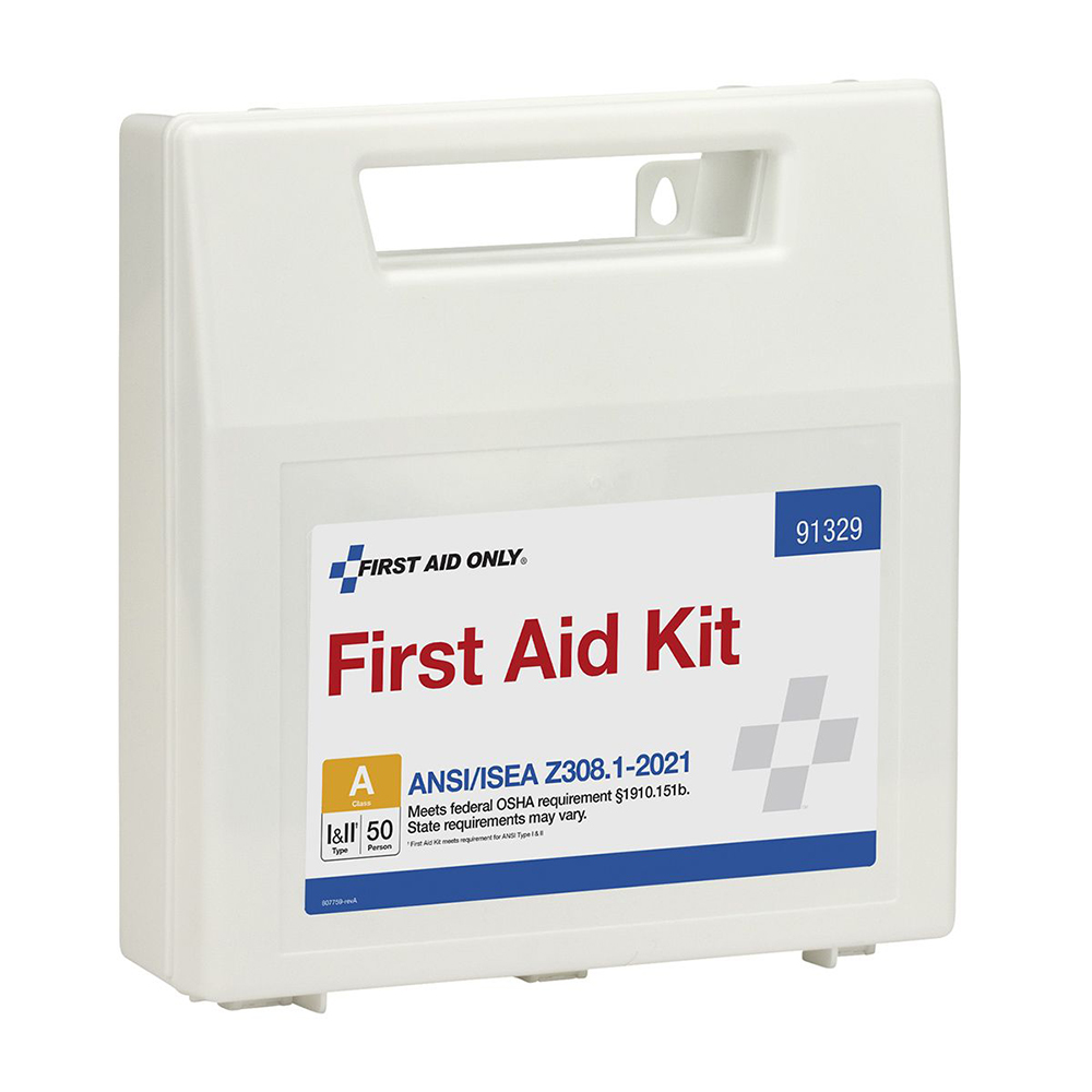 First Aid Only ANSI A 50 Person Plastic ANSI 2021 Compliant First Aid Kit With Dividers from GME Supply