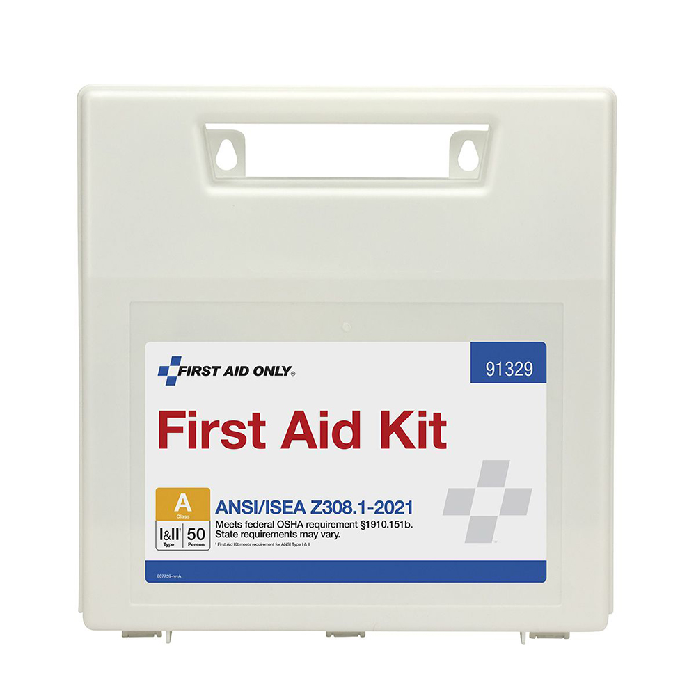 First Aid Only ANSI A 50 Person Plastic ANSI 2021 Compliant First Aid Kit With Dividers from GME Supply