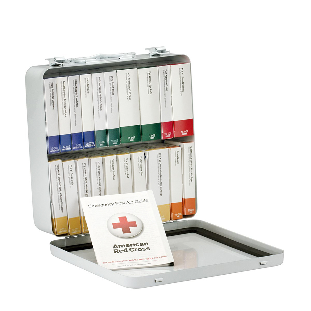 First Aid Only ANSI A 50 Person 24 Unit Metal ANSI 2021 Compliant First Aid Kit from GME Supply