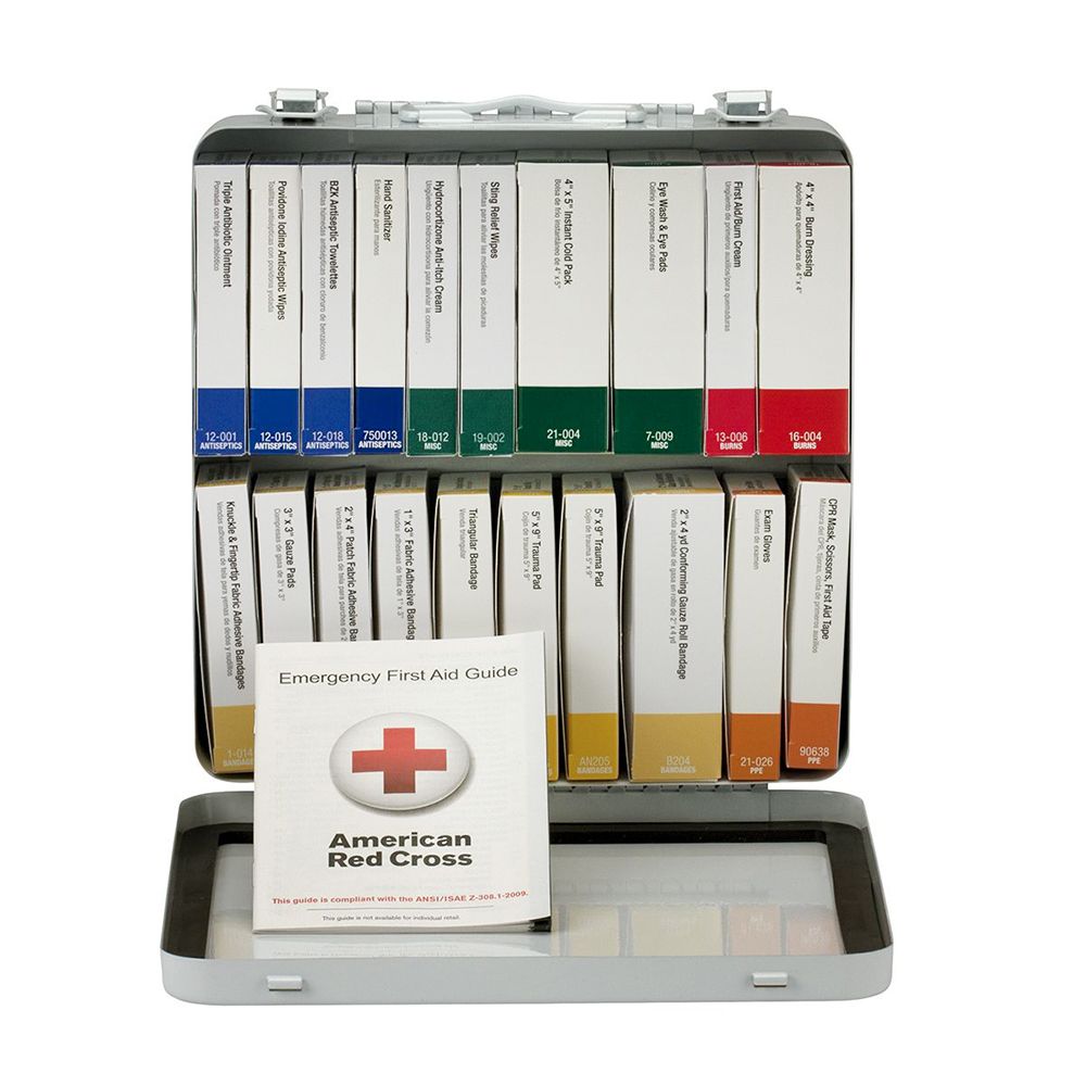 First Aid Only ANSI A 50 Person 24 Unit Metal ANSI 2021 Compliant First Aid Kit from GME Supply