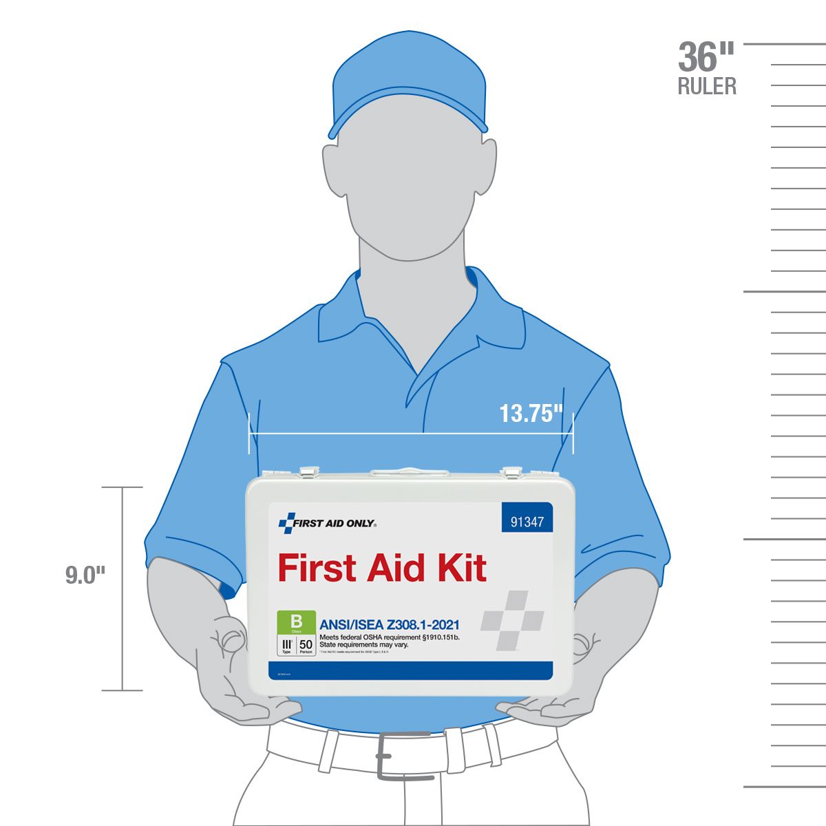 First Aid Only ANSI B 50 Person Metal ANSI 2021 Compliant First Aid Kit from Columbia Safety