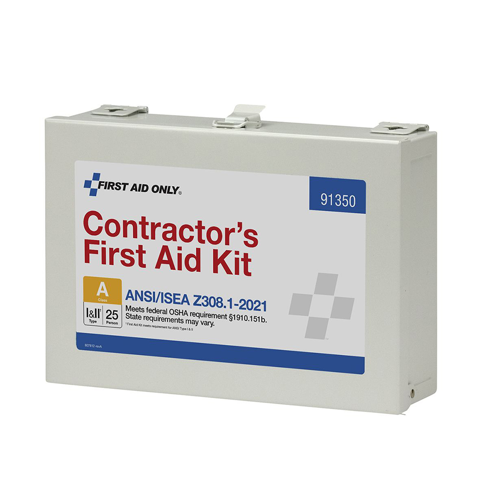 First Aid Only ANSI A 25 Person Contractor Metal ANSI 2021 Compliant First Aid Kit from GME Supply