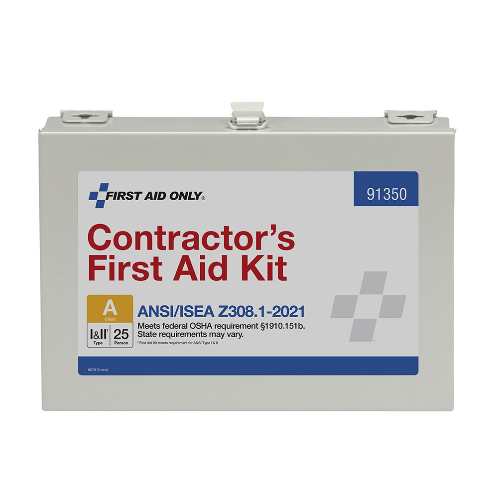 First Aid Only ANSI A 25 Person Contractor Metal ANSI 2021 Compliant First Aid Kit from GME Supply