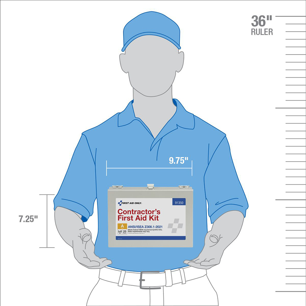 First Aid Only ANSI A 25 Person Contractor Metal ANSI 2021 Compliant First Aid Kit from GME Supply