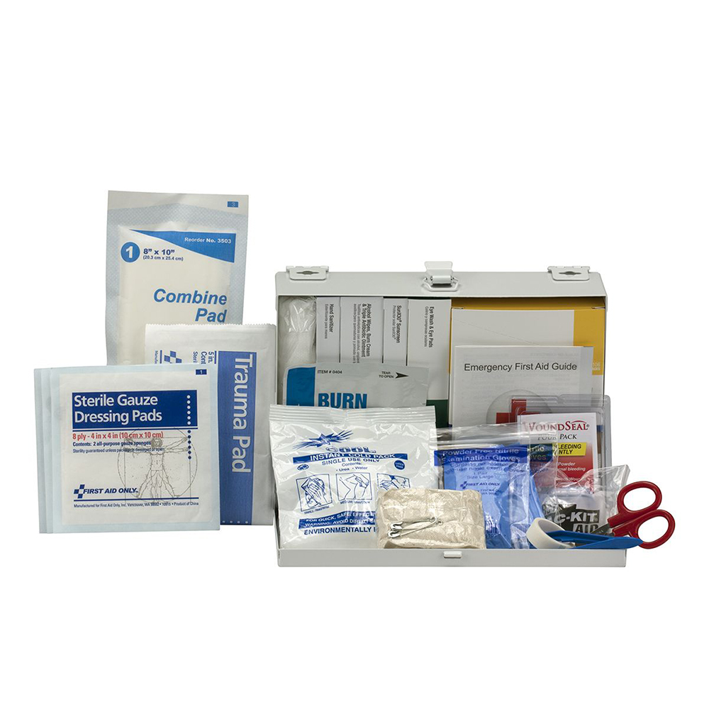 First Aid Only ANSI A 25 Person Contractor Metal ANSI 2021 Compliant First Aid Kit from GME Supply