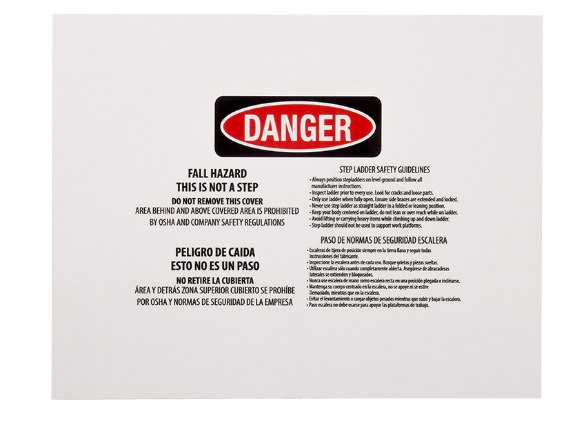 Ladder Step Guard Safety Sign from GME Supply