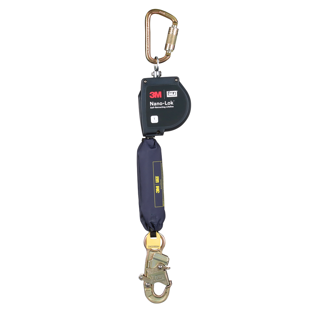 3M DBI-SALA Nano-Lok XL Self-Retracting Lifeline with Steel Carabiner Web Steel Snap Hook 11 ft.  from GME Supply