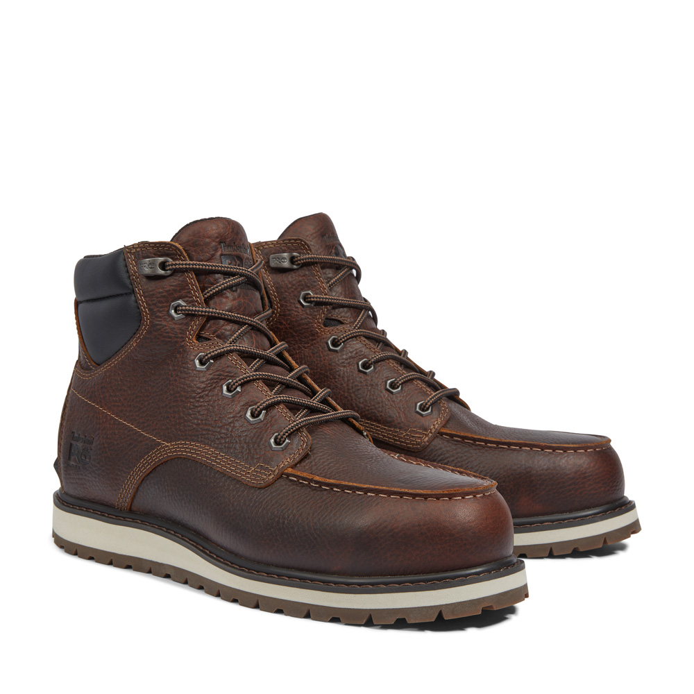 Timberland PRO Men's Irvine 6 Inch Alloy Safety Toe Work Boots - Dark Brown from GME Supply