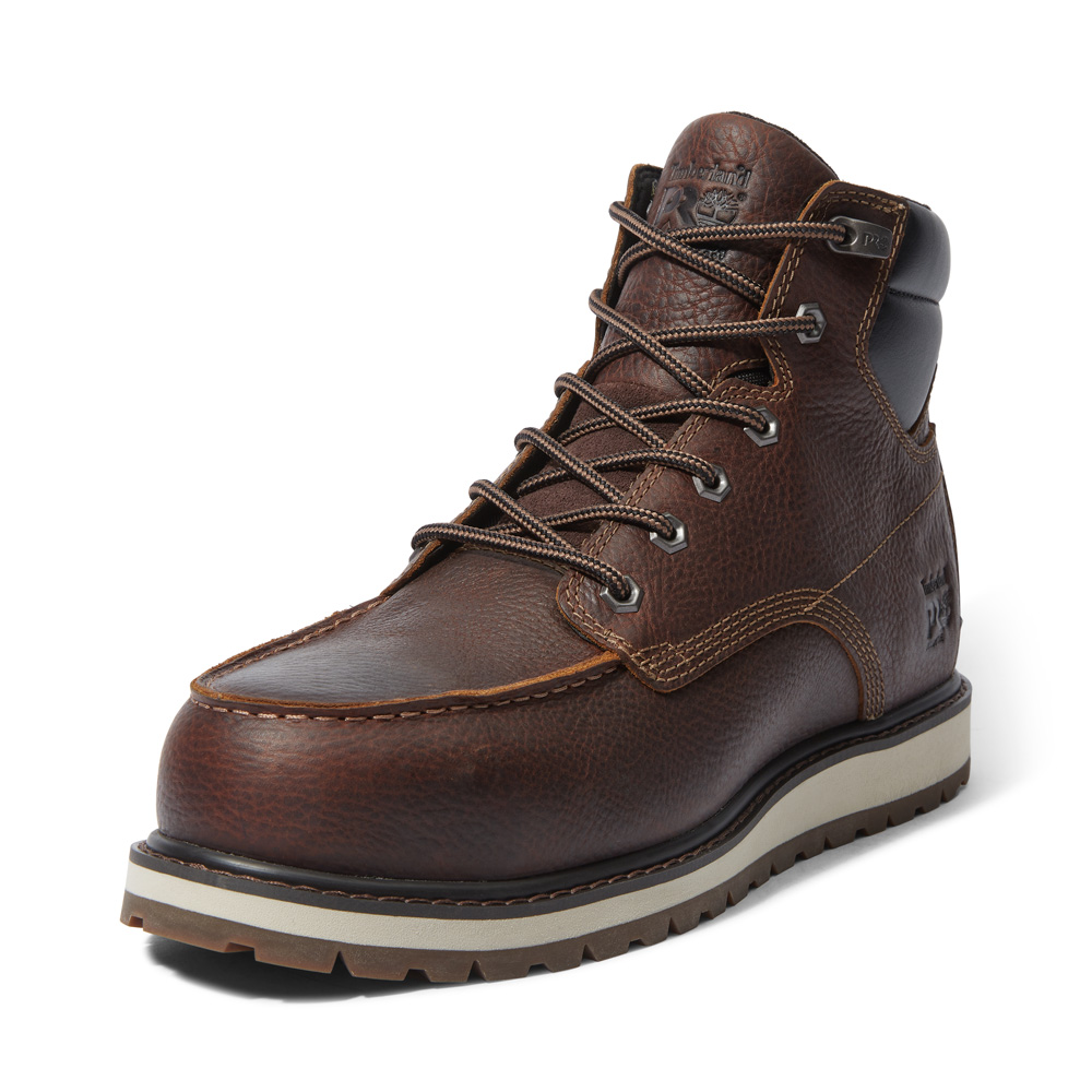 Timberland PRO Men's Irvine 6 Inch Alloy Safety Toe Work Boots - Dark Brown from GME Supply