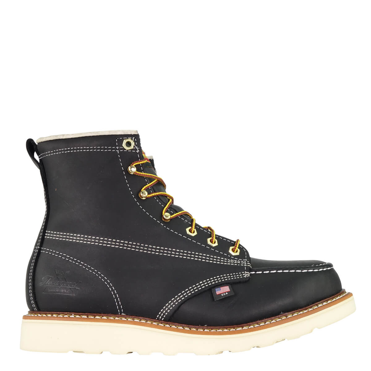 Thorogood American Heritage 6 Inch Black Safety Toe Moc Toe MAXWear Wedge Boots from GME Supply