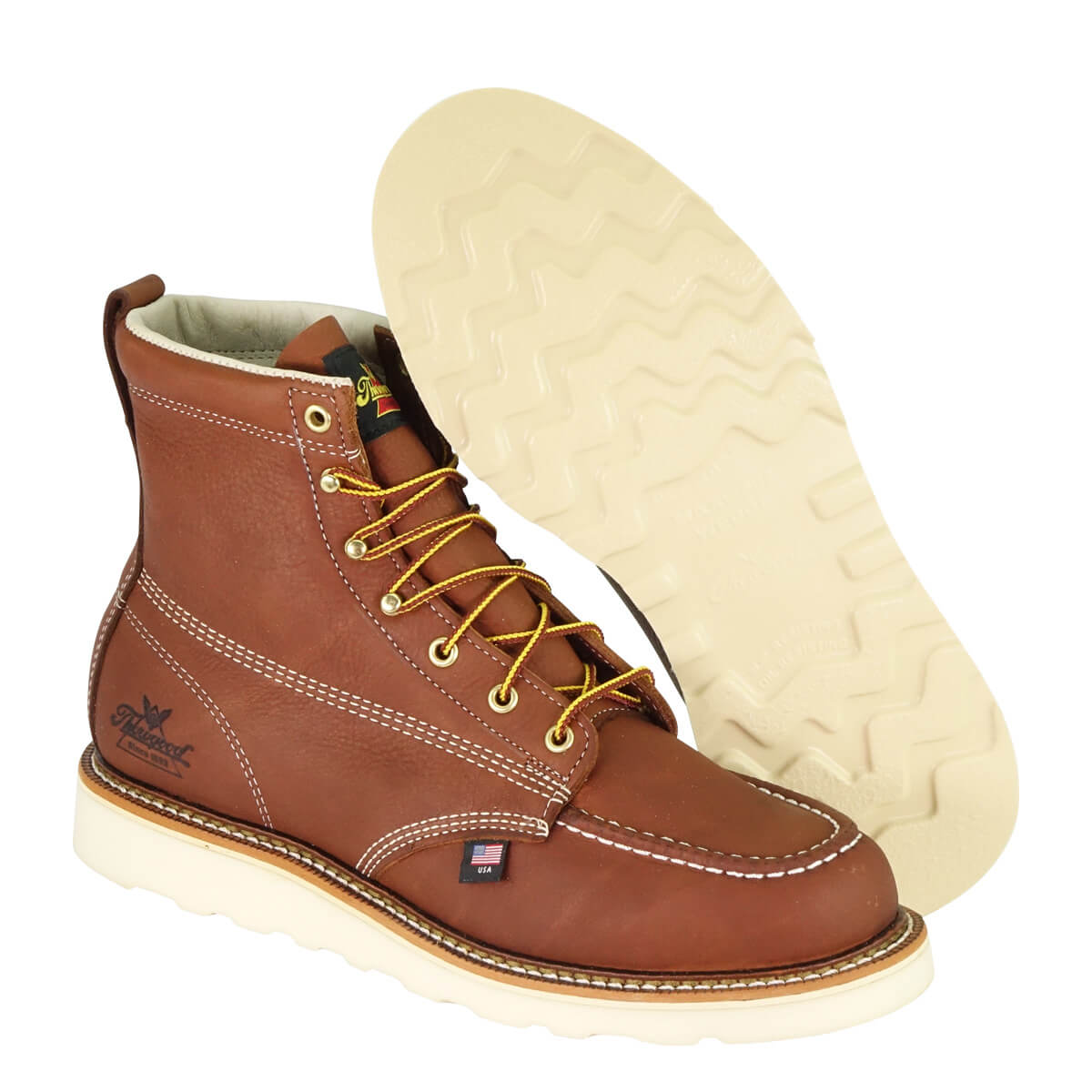 Thorogood American Heritage 6 Inch Tobacco Moc Toe MAXWear Wedge Boots from GME Supply