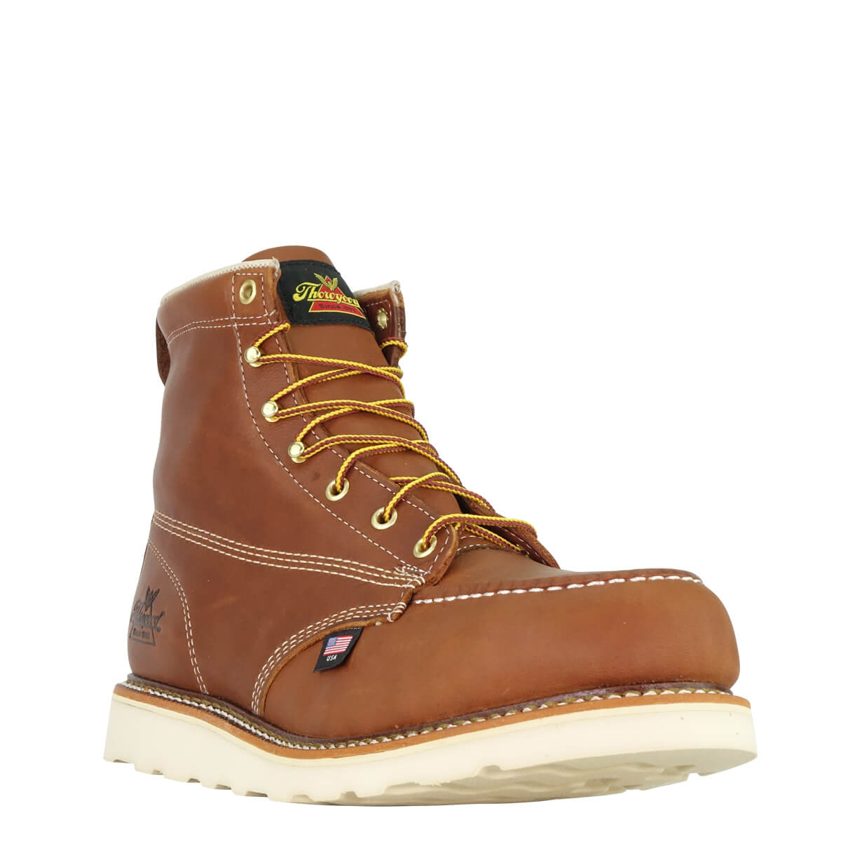 Thorogood American Heritage 6 Inch Tobacco Safety Toe Moc Toe MAXWear Wedge Boots from GME Supply