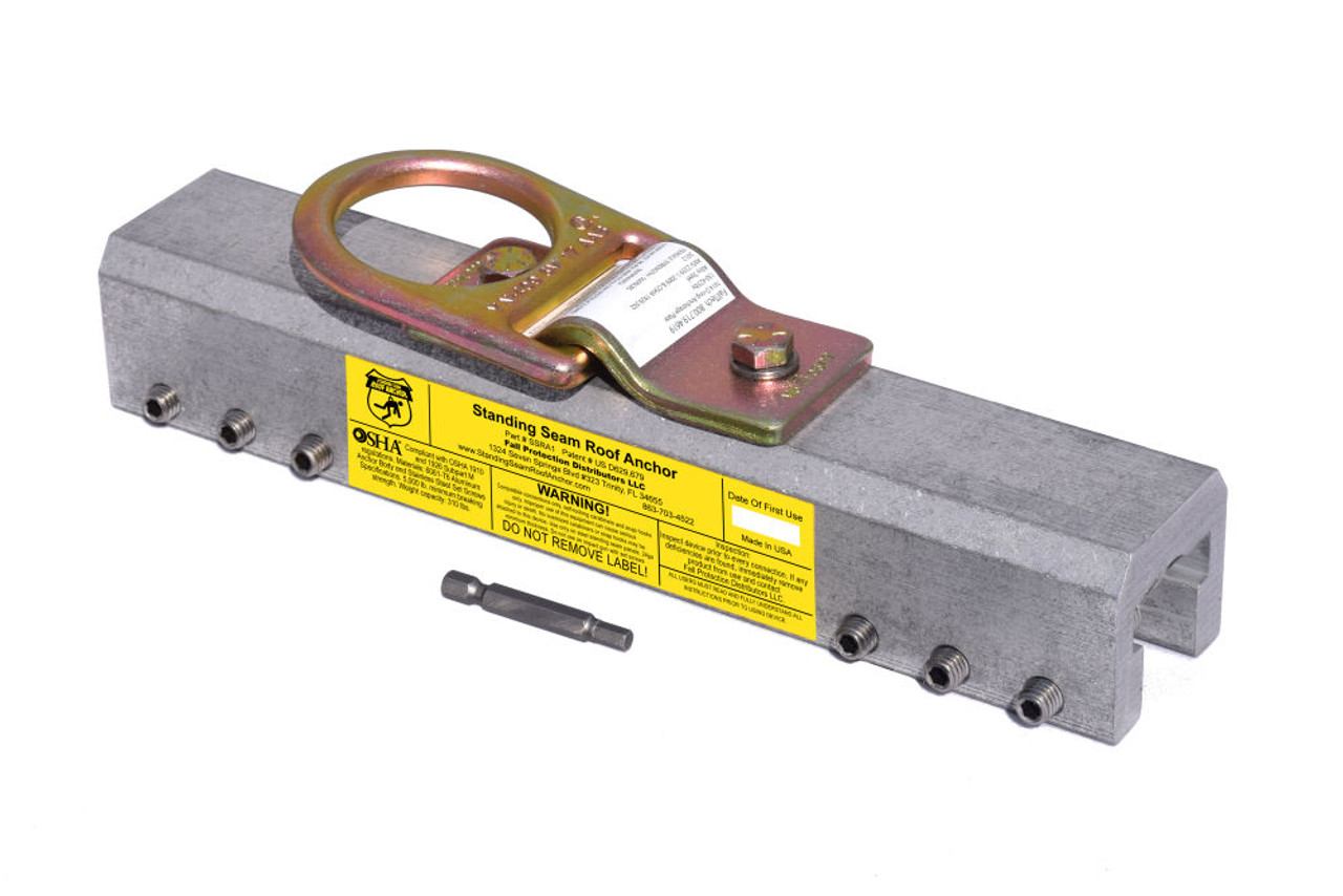 Fall Protection Distributors Standing Seam Roof Anchor SSRA1 Nylon Screw Option from GME Supply